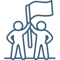 Icon: Two People Holding a Flag