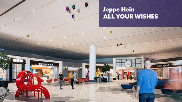 Jeppe Hein's "All Your Wishes" art installation at Terminal B