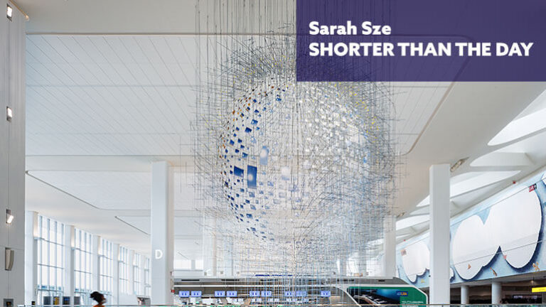 Sara Sze's "Shorter Than The Day" art installation at Terminal B