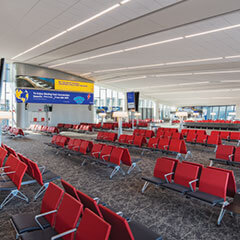 LaGuardia's Terminal B Western Concourse interior seating